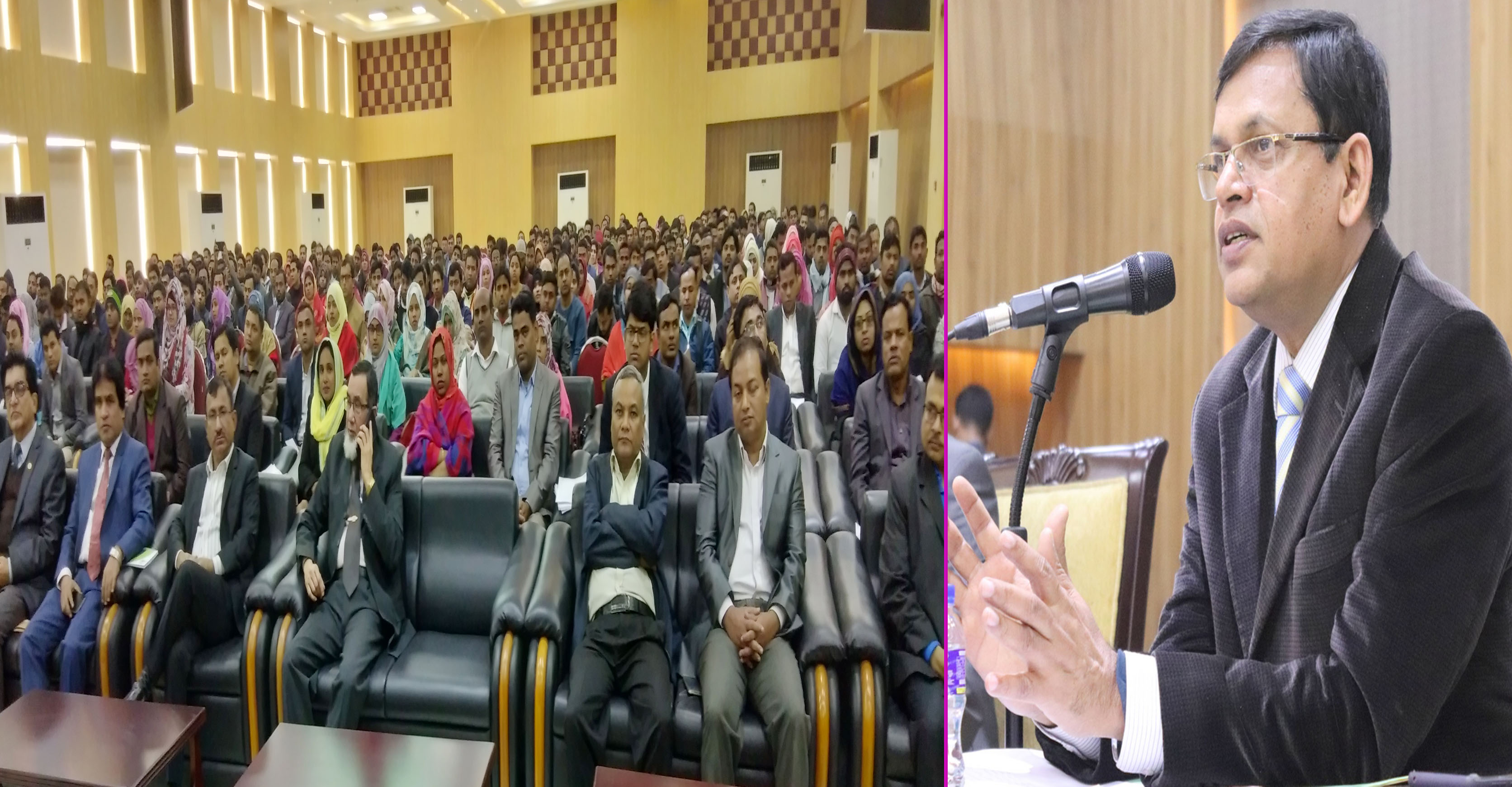 আমার বাড়ি আমার খামার প্রকল্পের অর্ধ-বার্ষিক কার্যক্রম অগ্রগতি পর্যালোচনা সম্মেলন -এ বক্তব্য রাখছেন প্রকল্প পরিচালক ও অতিরিক্ত সচিব জনাব আকবর হোসেন (সমবায় অধিদপ্তর, ঢাকা, ১৪ জানুয়ারি, ২০২০)