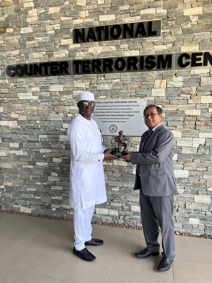 H.E. Mr. Masudur Rahman, High Commissioner of Bangladesh to Nigeria paid a courtesy visit to the National Counter Terrorism Centre and was received by Maj. General AG Laka, National Coordinator of National Counter Terrorism Centre.