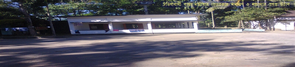 ঐতিহ্যবাহী বাঘা মাদ্রাসার ভেতরকার মসজিদ ও প্রসস্ত উঠান