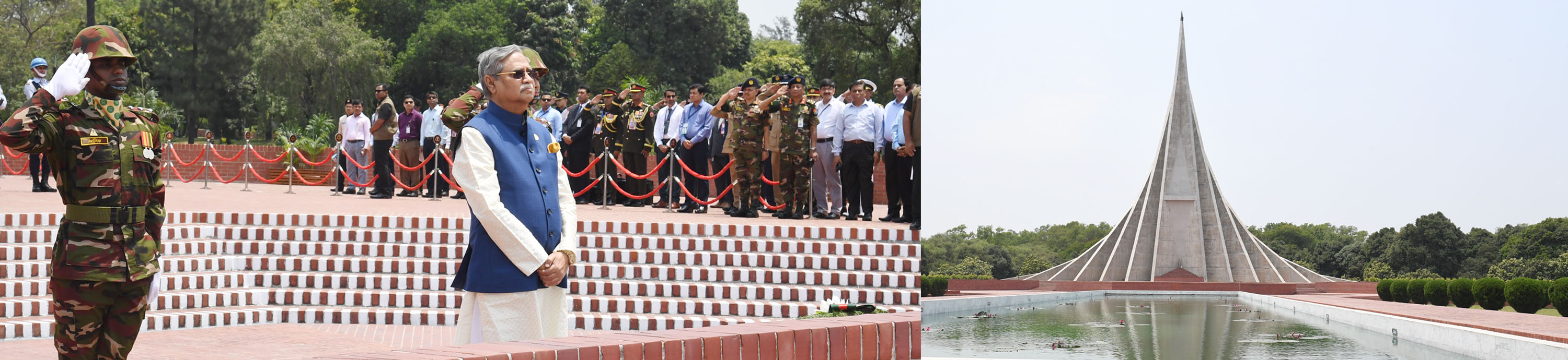 নব নির্বাচিত রাষ্ট্রপতি মোঃ সাহাবুদ্দিন সাভারে জাতীয় স্মৃতিসৌধে পুষ্পস্তবক অর্পণ করে মুক্তিযুদ্ধে শহীদদের প্রতি শ্রদ্ধা নিবেদন এবং পরিদর্শন বইয়ে স্বাক্ষর করেন।