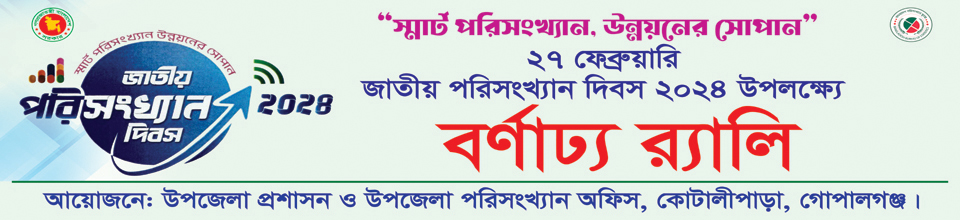 ২৭ ফেব্রুয়ারি , জাতীয় পরিসংখ্যান দিবস- ২০২৪