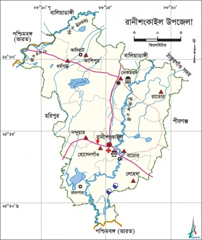 রাণীশংকৈল উপজেলা মানচিত্র