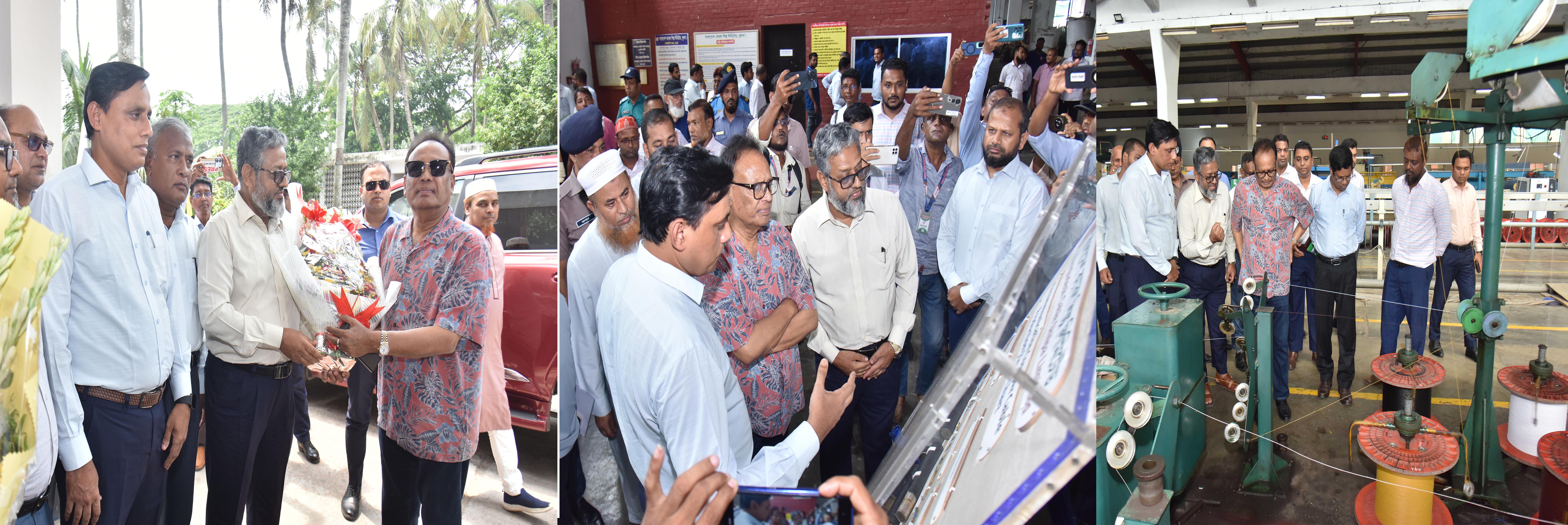 মাননীয় ডাক, টেলিযোগাযোগ ও তথ্যপ্রযুক্তি মন্ত্রী জনাব ফকির মাহবুব আনাম, এমপি মহোদয়ের বাংলাদেশ ক্যাবল শিল্প লিমিটেড (বাকেশি), খুলনা পরিদর্শন।