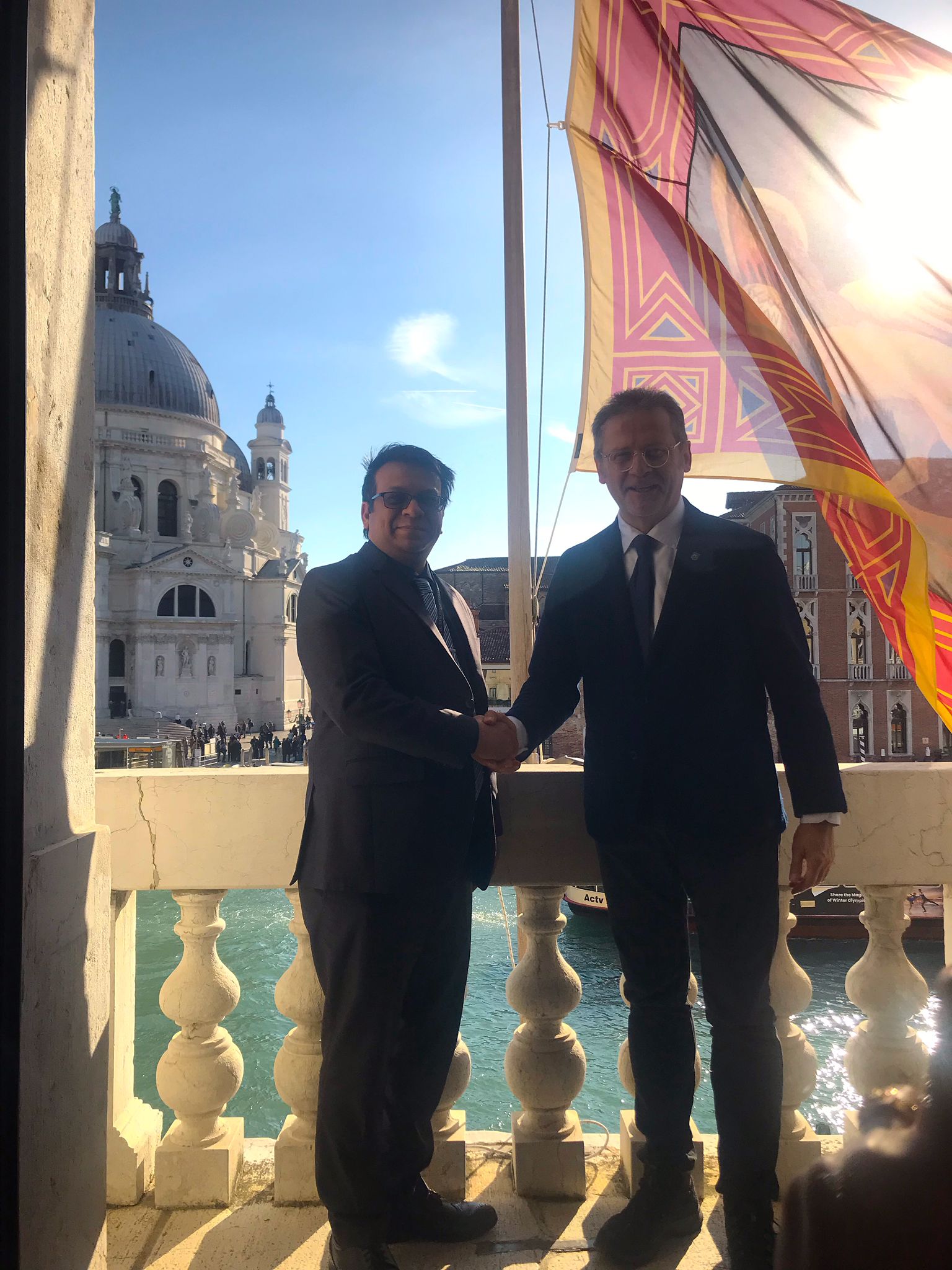 Caption: Consul General Mohammad Rafiqul Alam meets Hon'ble President of Veneto Regional Council Mr. Roberto Ciambetti in the historic Palazzo Ferro Fini, Venice on 19 November 2025.