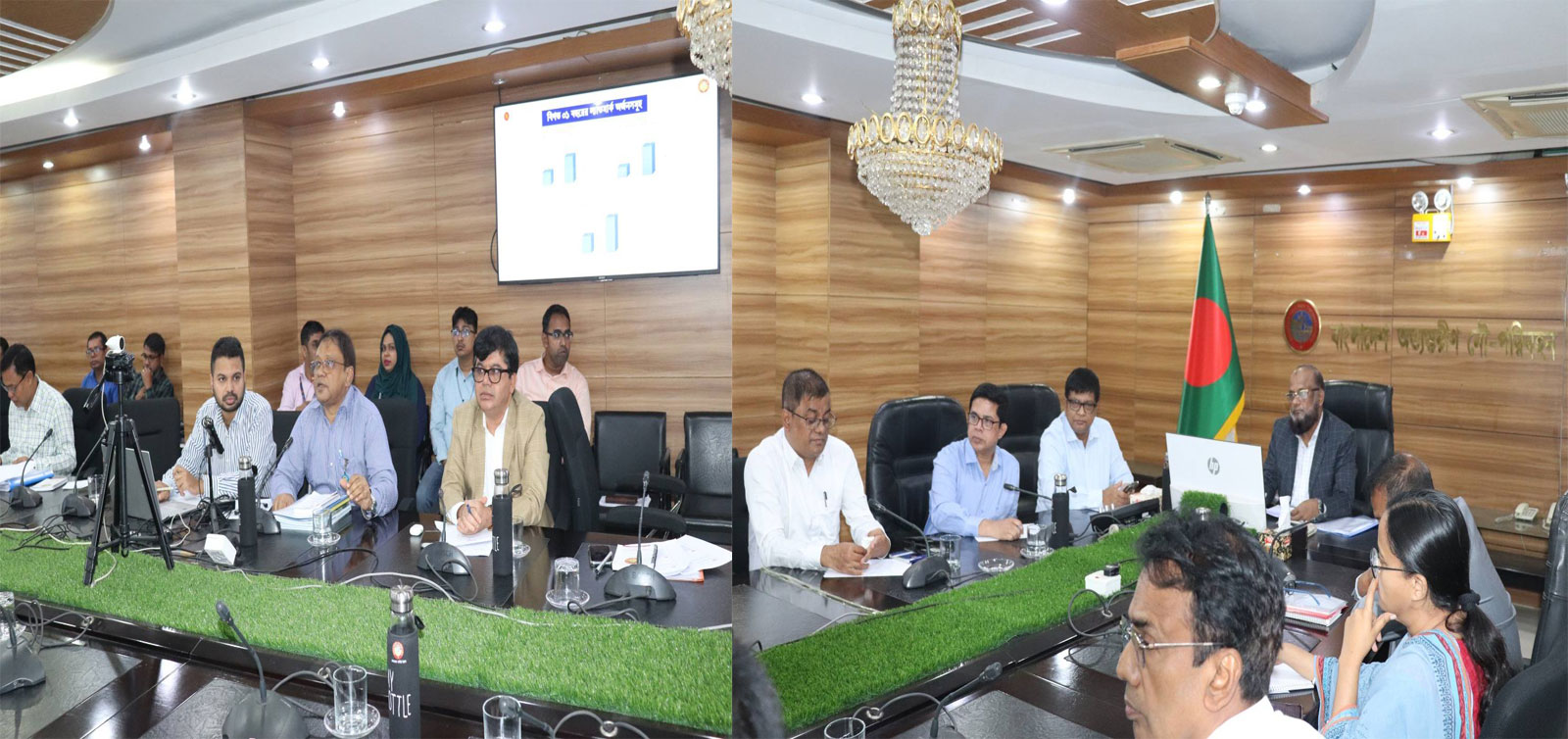 সকল বিভাগসমূহের কার্যক্রম নিয়ে নৌপরিবহন মন্ত্রণালয়ের অতিরিক্ত সচিব জনাব মোঃ আবুল ইসলাম মহোদয়ের নিকট পাওয়ার পয়েন্ট প্রেজেন্টেশন উপস্থাপন করেন কর্তৃপক্ষের পরিচালক (প্রশাসন ও মানব সম্পদ) জনাব কাজী ওয়াকিল নওয়াজ।