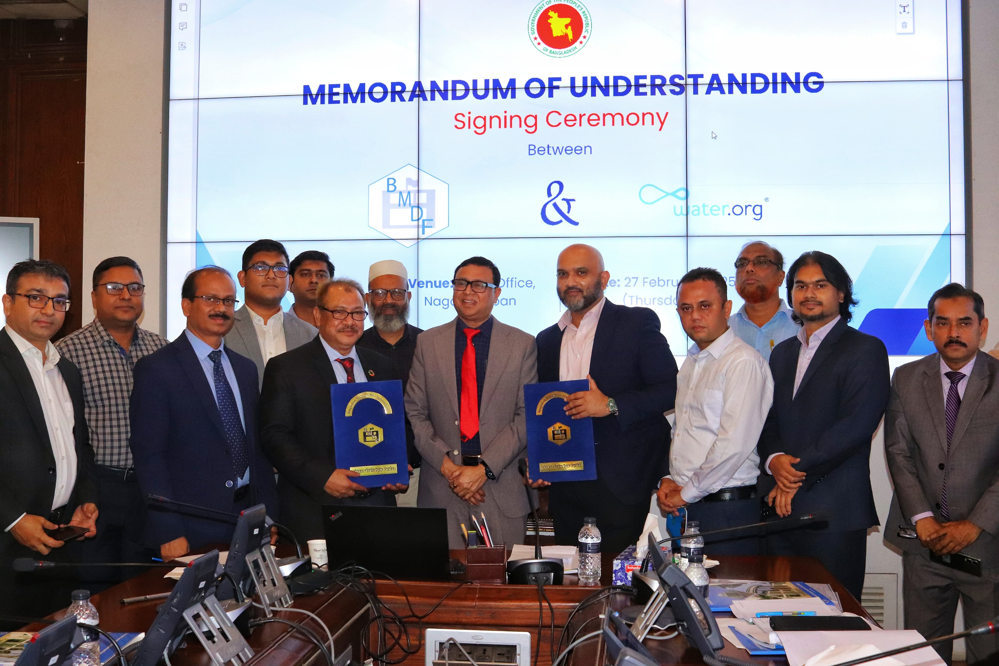 বিএমডিএফ এবং Water.org -এর মধ্যে সমঝোতা স্মারক (MoU) স্বাক্ষরীত হয়েছে।