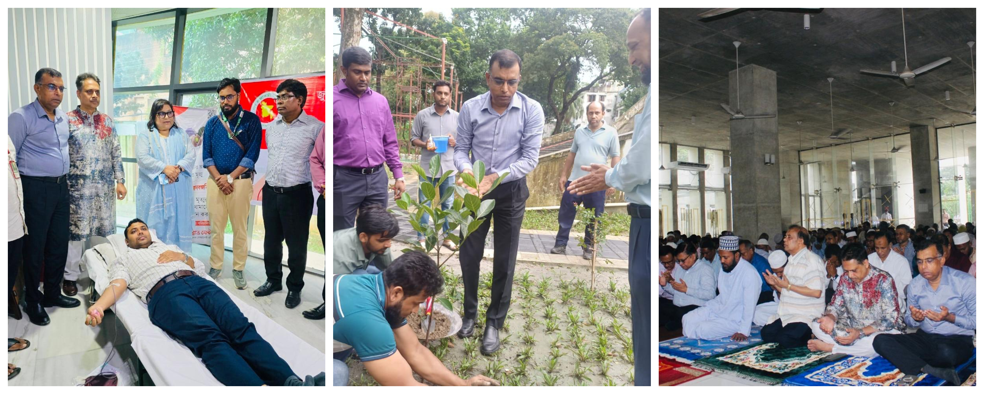 ০৫ ই আগস্ট “জুলাই গণ-অভ্যুত্থান দিবস” উপলক্ষে আয়োজিত রক্তদান কর্মসূচি, বৃক্ষরোপন কর্মসূচি ও দোয়া মাহফিলে অংশগ্রহন করেন বিআরটিসি’র চেয়ারম্যান মহোদয় জনাব আব্দুল লতিফ মোল্লা (অতিরিক্ত সচিব)। উক্ত অনুষ্ঠানে প্রধান অতিথি হিসেবে উপস্থিত ছিলেন মাননীয় প্রধান উপদেষ্টার বিশেষ সহকারী ড. শেখ মইনউদ্দিন।