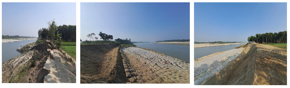 গড়াই নদীর বন্যা নিয়ন্ত্রণ বাধেঁর মেরামত কাজ
