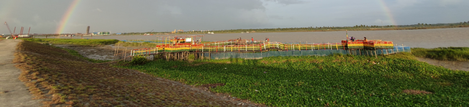 শেখ রাসেল ইকোপার্কে সদ্য নির্মিত বেরী বাঁধ