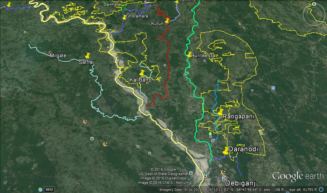 River showing in google map in Debigonj.