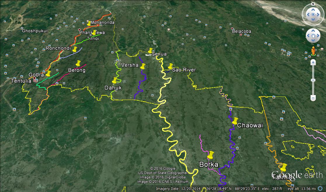 River showing in google map in Tentulia.