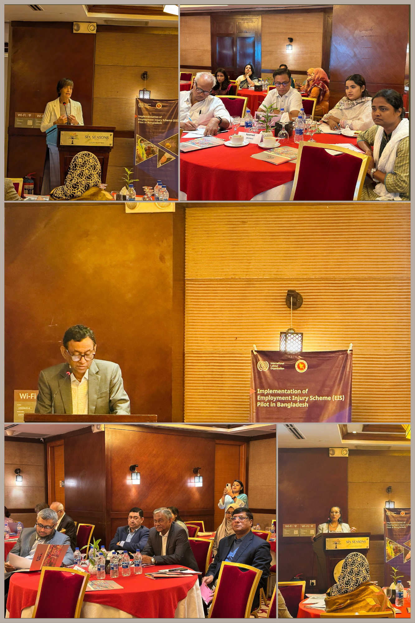 "জাতীয় ইআইএস শাসন ও প্রশাসন" শীর্ষক দ্বিতীয় ত্রিপক্ষীয় কর্মশালা ঢাকার সিক্স সিজনস হোটেলে গত ৮/৭/২৫ তারিখে অনুষ্ঠিত হয়েছে। এই কর্মশালাটি ইআইএস প্রকল্পটি প্রাতিষ্ঠানিকীকরণের চলমান প্রক্রিয়ার অংশ, যা সকল শ্রমিক এবং তাদের পরিবারকে কর্মক্ষেত্রে দুর্ঘটনাজনিত আঘাত, অক্ষমতা এবং মৃত্যুর কারণে আয়ের ক্ষতি থেকে রক্ষা করবে। কর্মশালাটি উদ্বোধন করেন শ্রম ও কর্মসংস্থান মন্ত্রণালয়ের সচিব জনাব এ এইচ এম শফিকুজ্জামান। কর্মশালাটি মালিক, ্রমিক ও সরকারের এই ইআইএস প্রকল্পটি জাতীয়করণের বিভিন্ন মতামত গ্রহণ করা হয়।