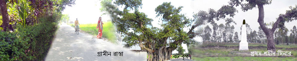গ্রামীন রাস্তা, ঐতিহাসিক বট বৃক্ষ, প্রথম শহীদ মিনার