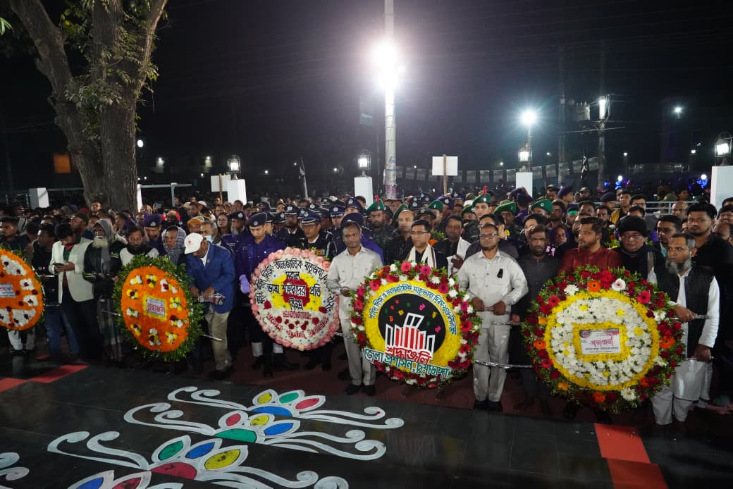 শহীদ মিনারে পুষ্পস্তবক অর্পণ ও ভাষা শহীদদের প্রতি বিনম্র শ্রদ্ধা- ২১ ফেব্রুয়ারি ২০২৬