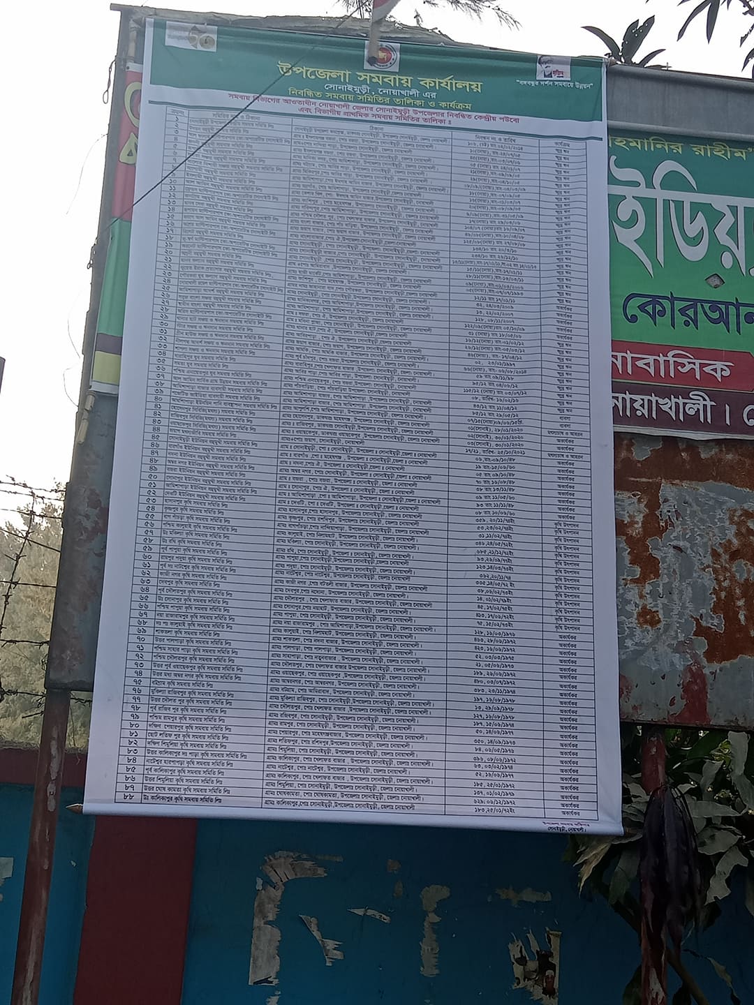 নিবন্ধিত সমবায় সমিতির ব্যানার