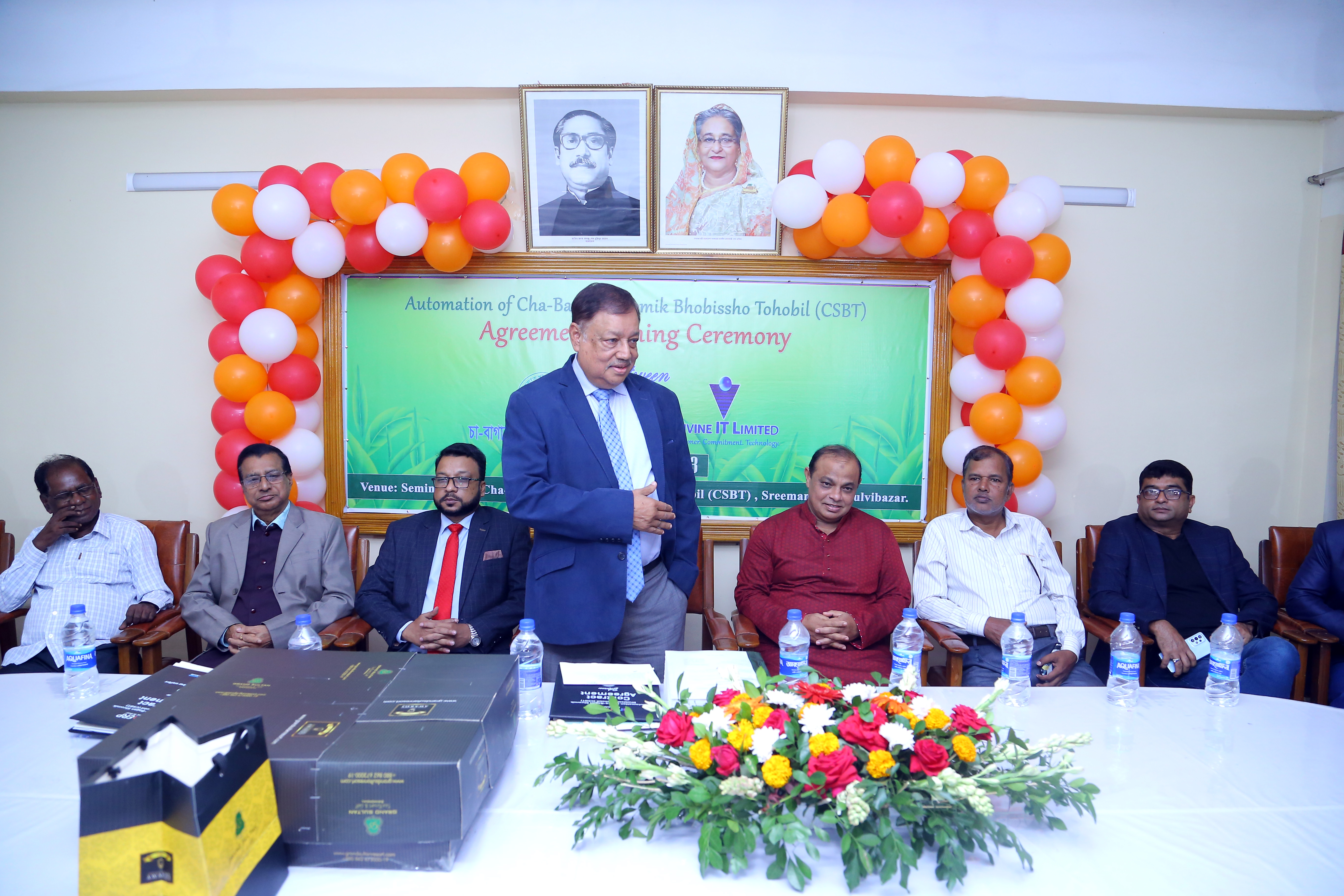 চুক্তি স্বাক্ষর অনুষ্ঠানে বক্তব্য পেশ করছেন সম্মানীত ট্রাস্টি জনাব এম শাহ আলম মহোদয়।