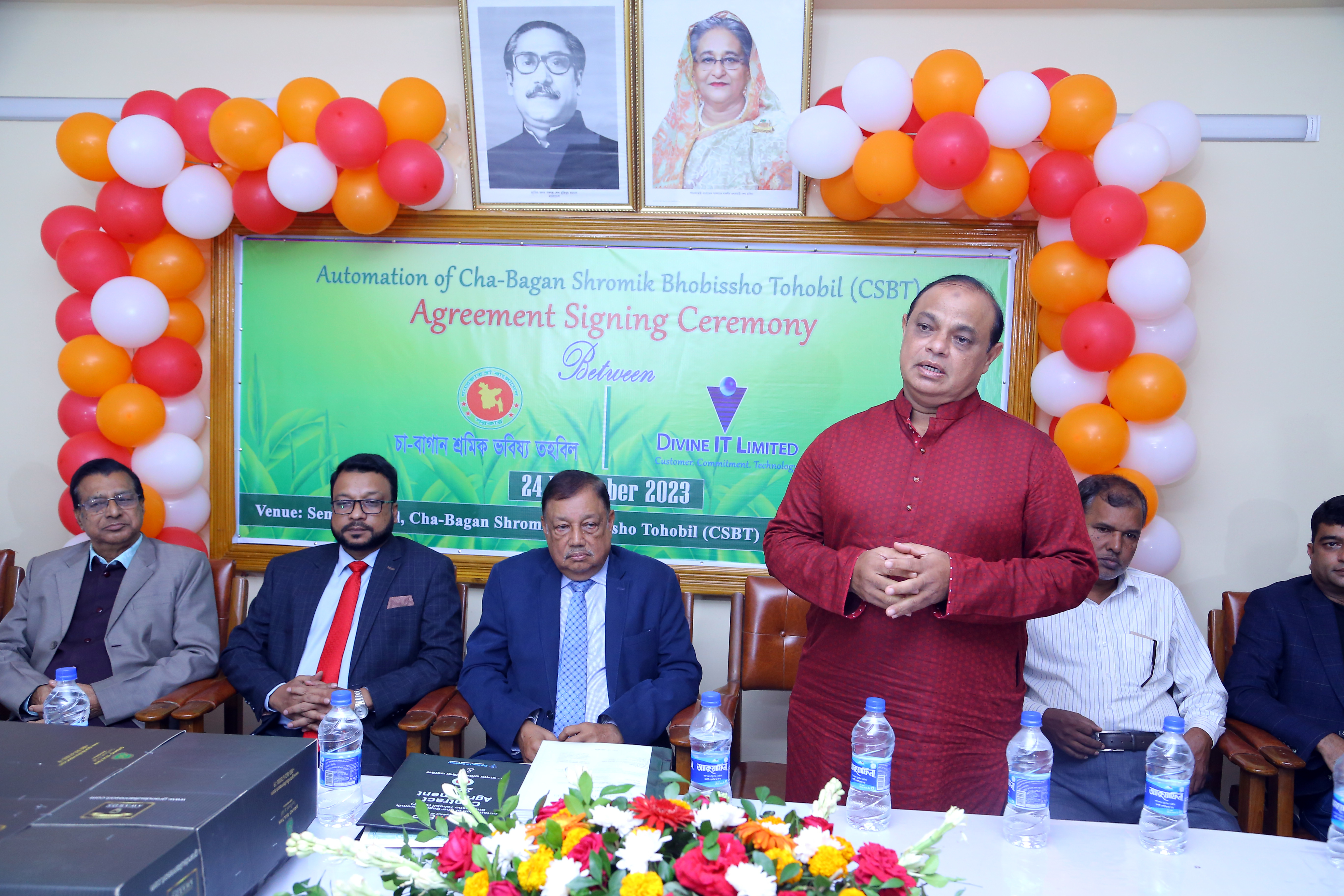 চুক্তি স্বাক্ষর অনুষ্ঠানে বক্তব্য পেশ করছেন সম্মানীত ট্রাস্টি জনাব তাহসিন এ চৌধুরী মহোদয়।