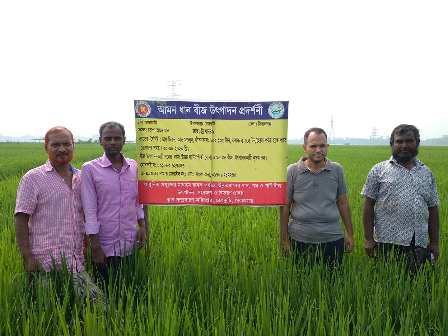 কৃষক পর্যায়ে উন্নতমানের ধান গম ও পাট বীজ উৎপাদণ সংরক্ষণ ও বিতরন প্রকল্প কার্যক্রম ২০-২১
