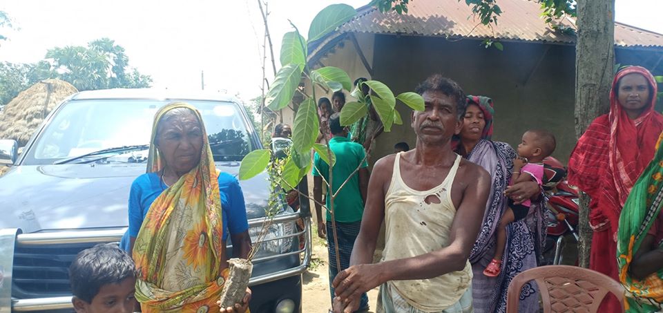 মুজিব বর্ষ উদযাপন উপলক্ষ্যে উপজেলায় ১০০টি চারা রোপন কর্মসূচি