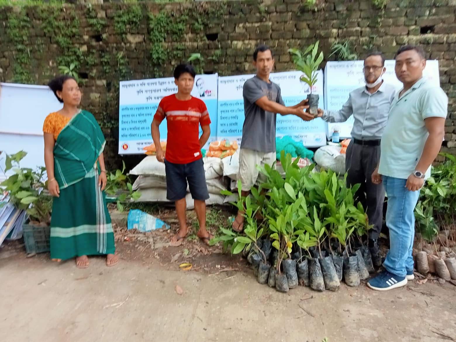 কাজু বাদাম প্রদর্শনীর চারা বিতরণ