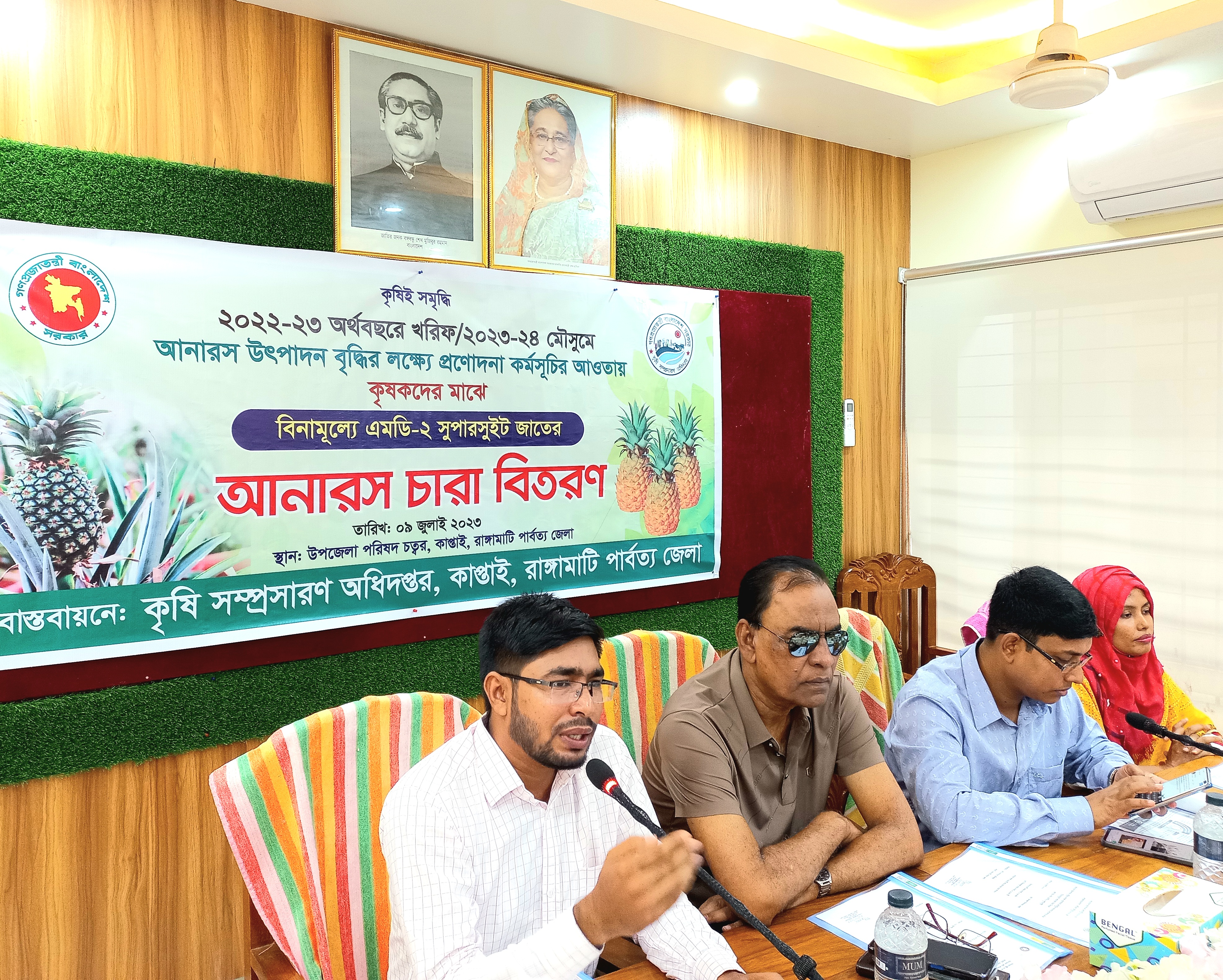 এমডি-২ জাতের আনারস প্রণোদনা কাপ্তাই