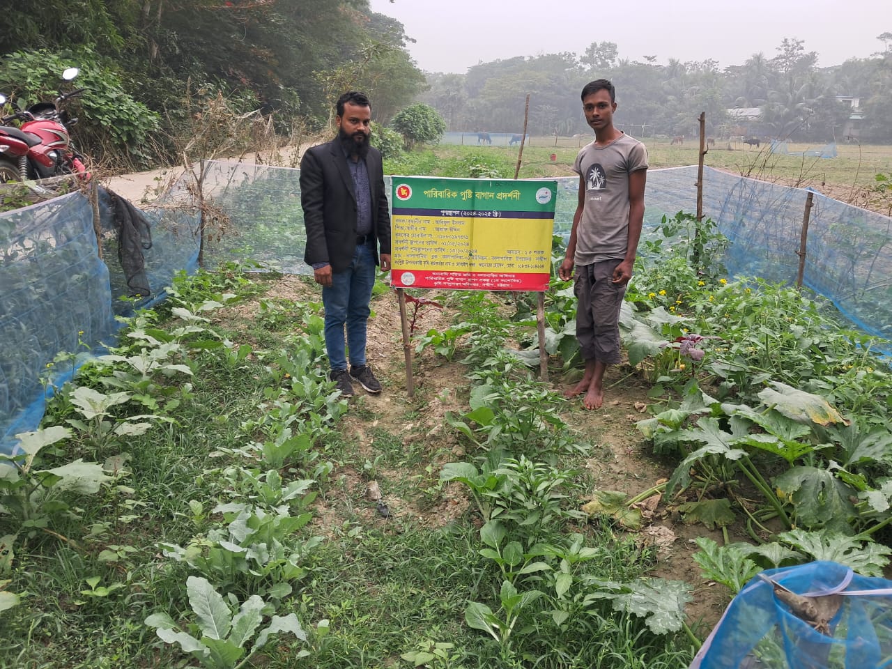 অনাবাদি পতিত জমি ও বসতবাড়ির আঙ্গিনায় পারিবারিক পুষ্টিবাগান স্থাপন প্রকল্পের আওতায় প্রদর্শনী স্থাপন