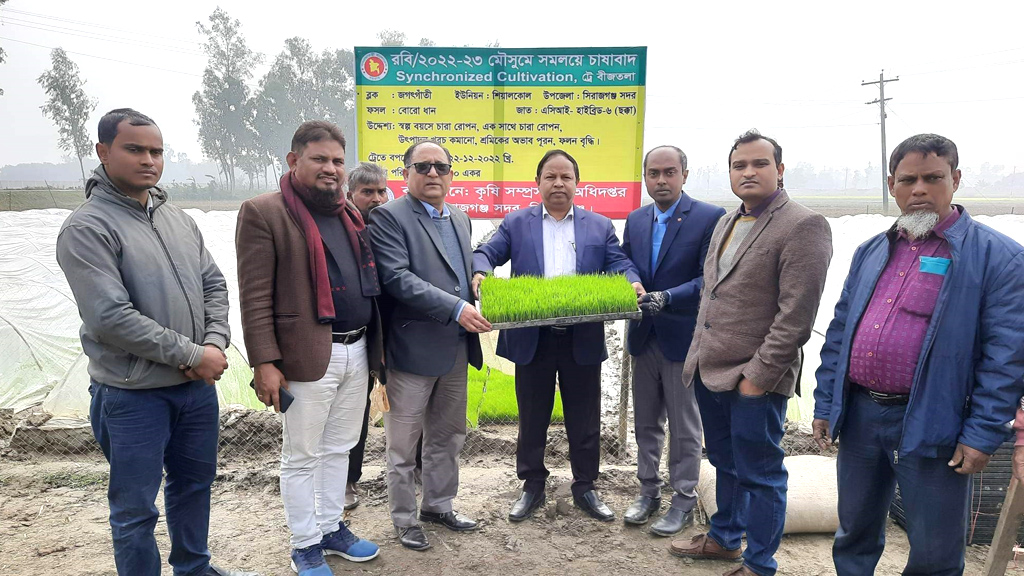 ২০২২-২৩ অর্থবছরে কৃষি প্রনোদনা কর্মসূচির আওতায় সমলয়ে চাষাবাদ - ট্রে-তে বীজতলা তৈরী পরিদর্শন