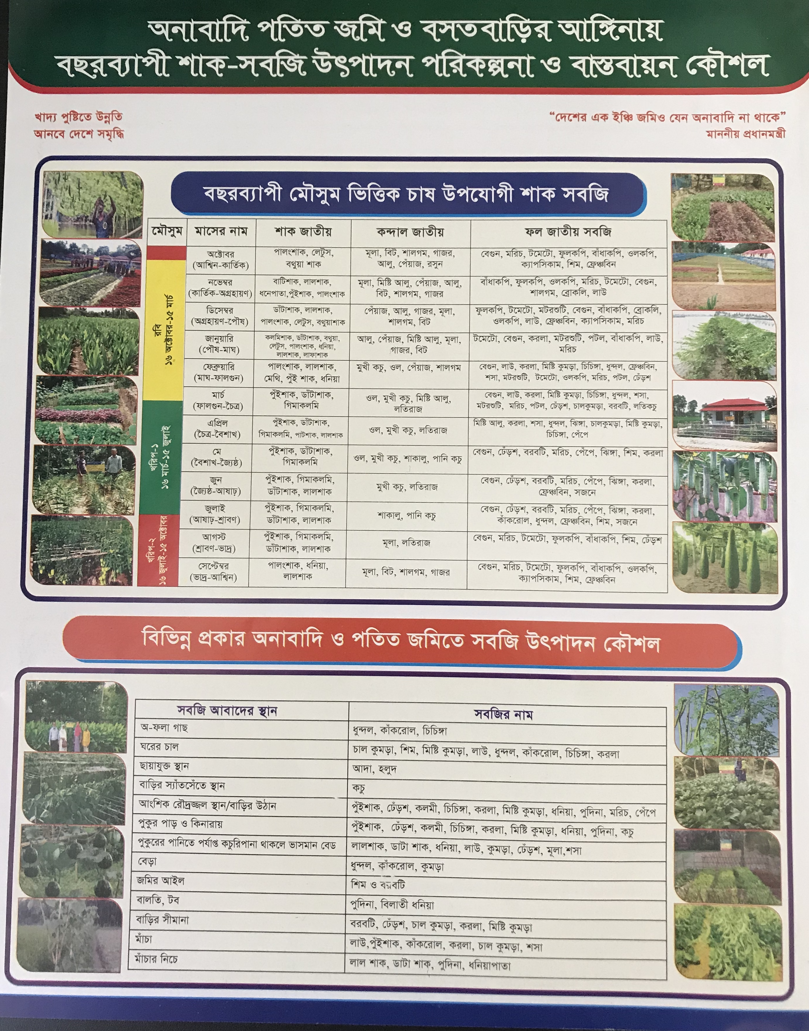 অনাবাদি পতিত জমি ও বসতবাড়ির আঙ্গিনায় বছরব্যাপী শাক-সবজি উৎপাদন পরিকল্পনা ও বাস্তবায়ন কৌশল