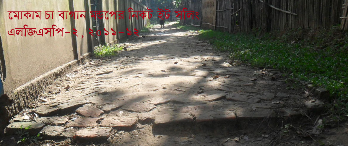 মোকাম চা বাগান রাস্তায় ইট সলিং