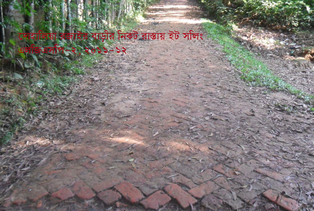 দোহালীয়া রজাইর বাড়ীর নিকট রাস্তায় ইট সলিং 