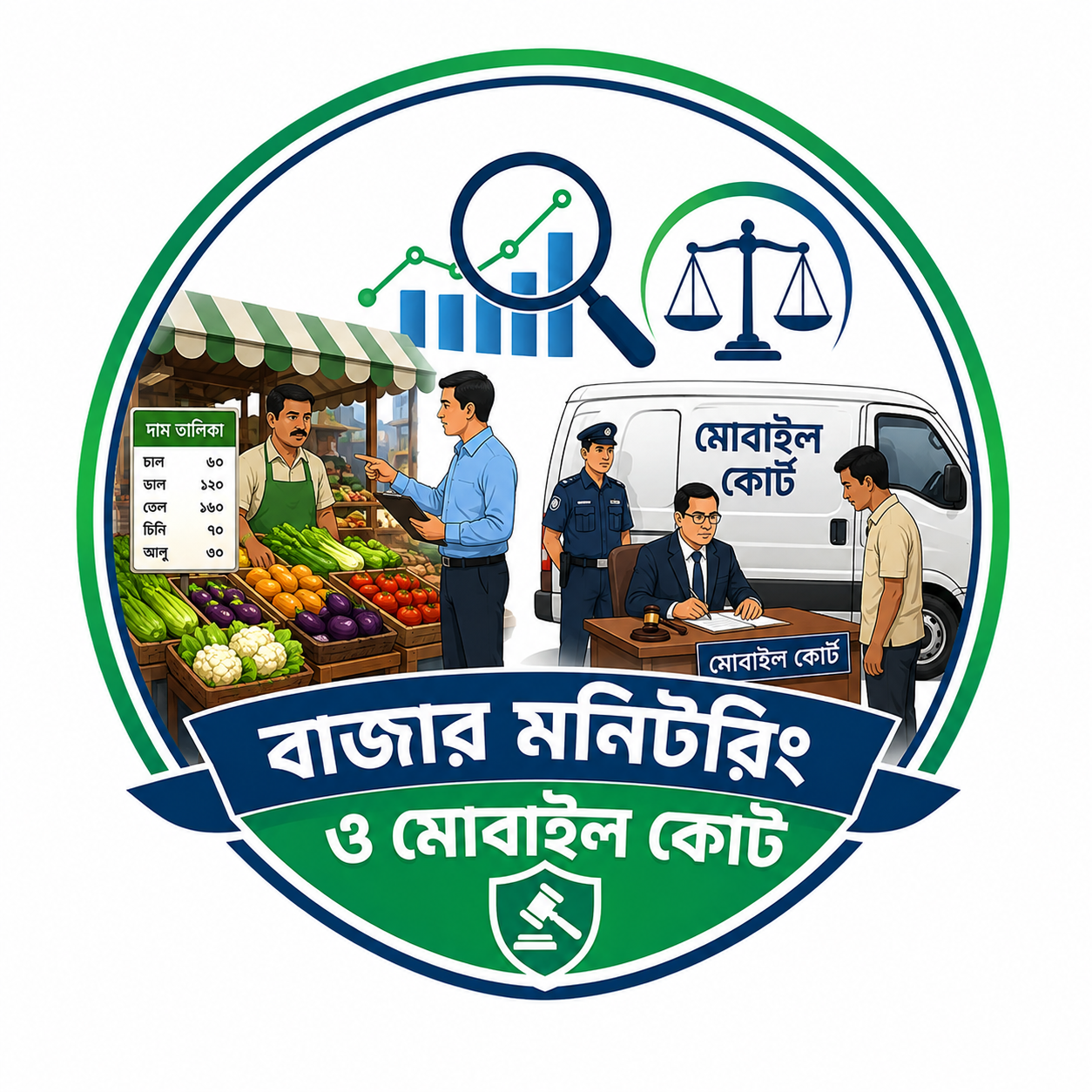 বাজার মনিটরিং ও মোবাইল কোর্ট