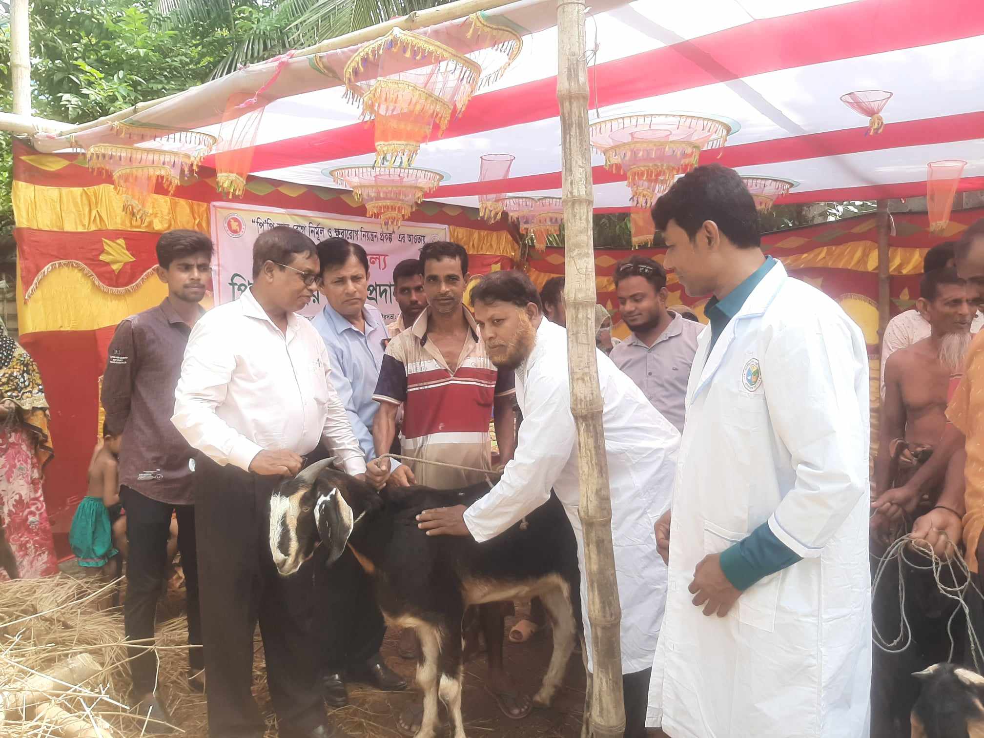 পরিচালক,বিভাগীয় প্রাণিসম্পদ দপ্তর,খুলনা সার পিপি আর টিকা প্রদান কার্যক্রম পরিদর্শণ করেন।