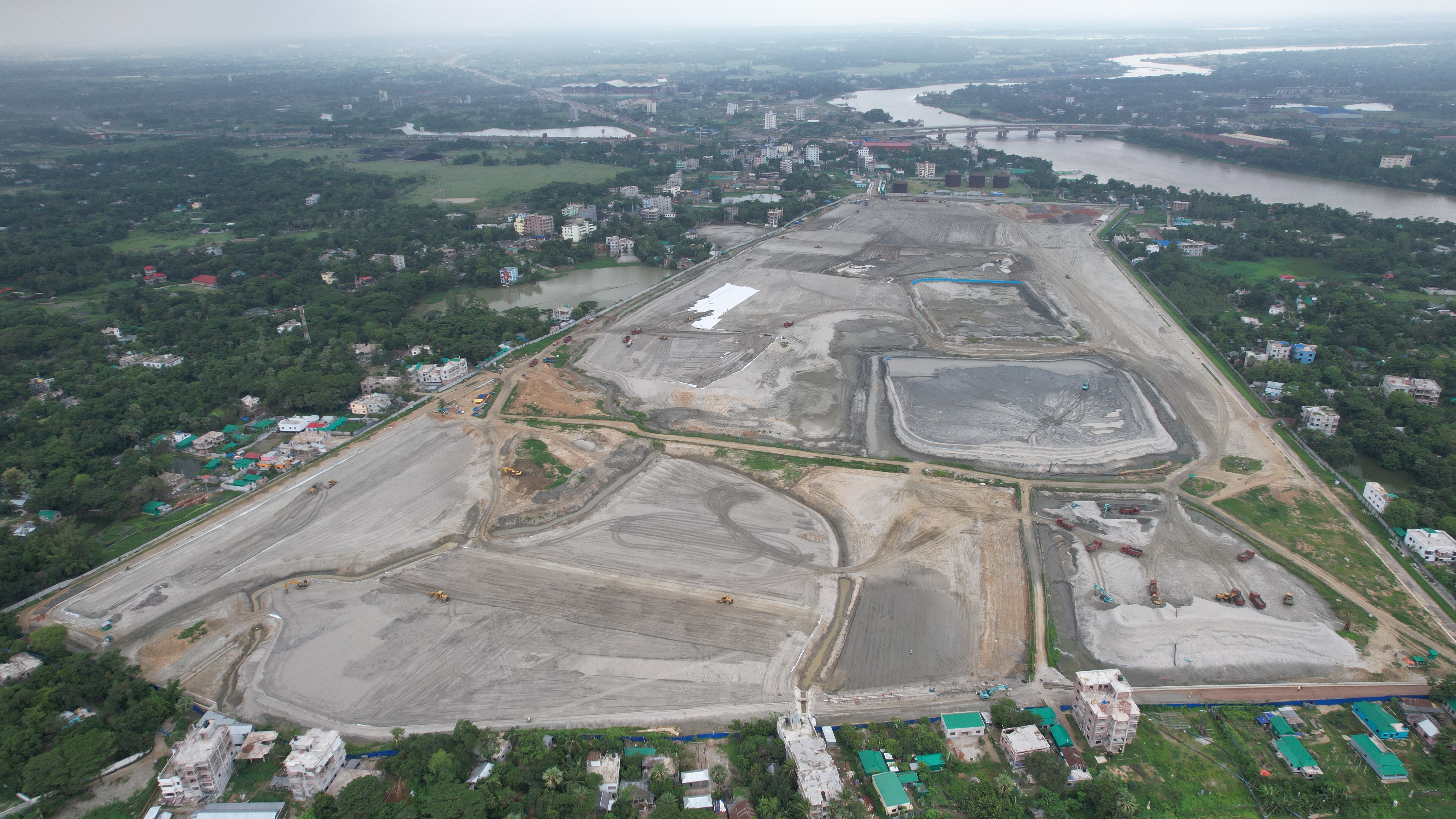 পাখির চোখে MRT Line-1 এর ডিপোর ভূমি উন্নয়ন কার্যক্রম