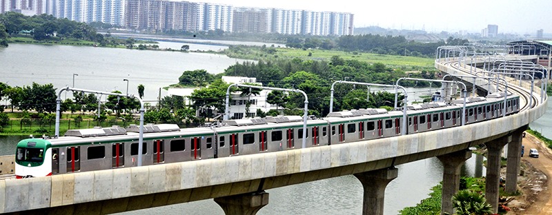 ভায়াডাক্টের উপর মেইন লাইনে প্রথম মেট্রো ট্রেনের Performance Test
