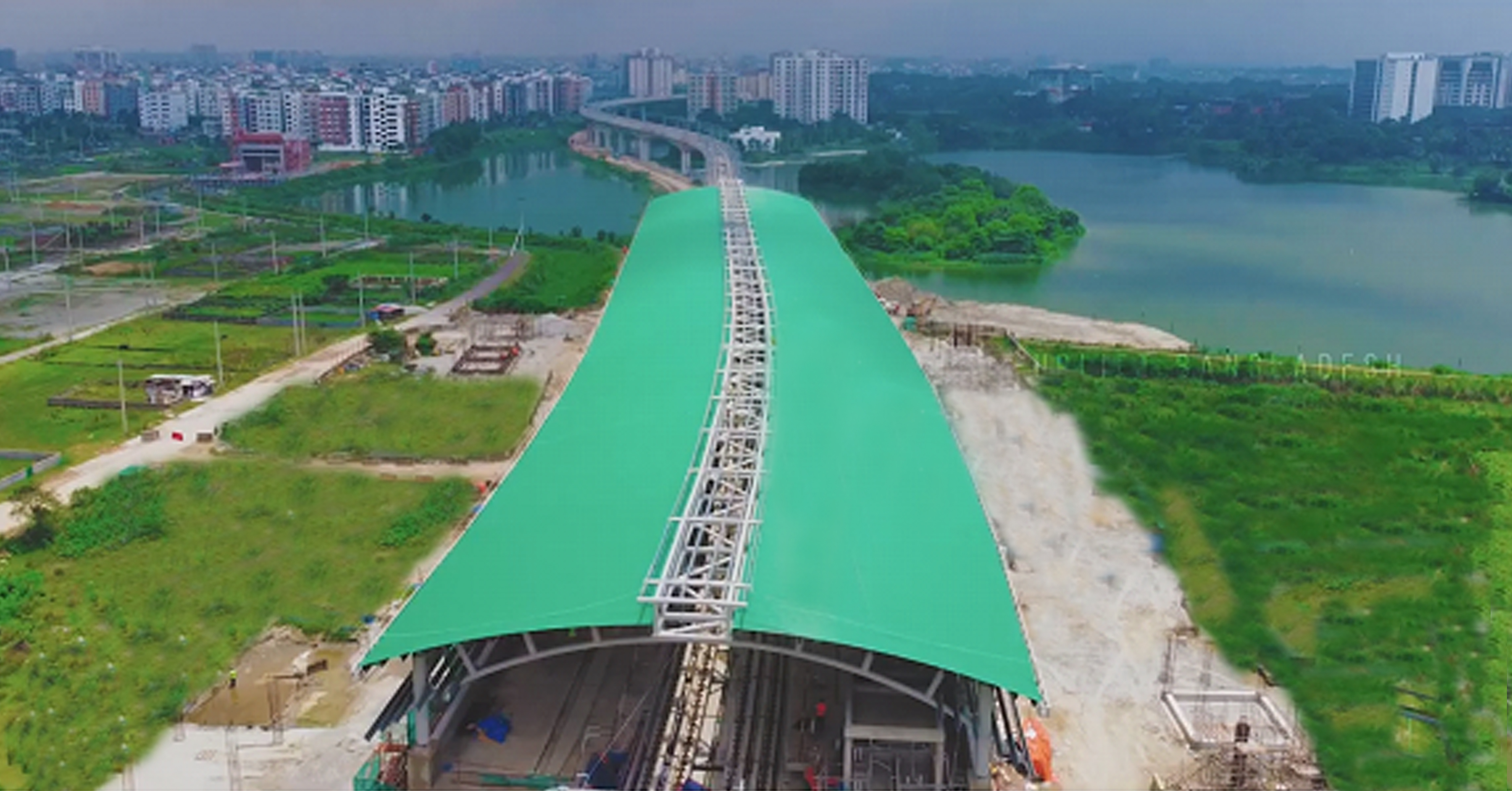 নির্মাণাধীন উত্তরা দক্ষিণ মেট্রোরেল স্টেশন