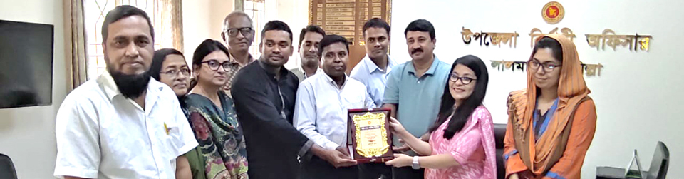 নব যোগদানকৃত উপজেলা নির্বাহী অফিসারকে বরণ