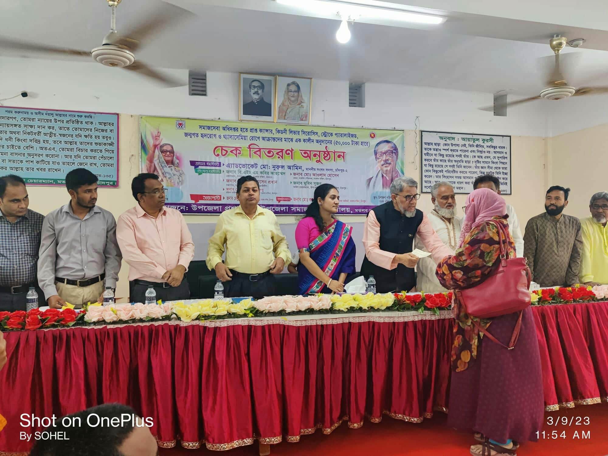 Distribution of Cheques among people who are affected by six chronic diseases( cancer, kidny failure, stroke, liver cirrhosis, thalasemia & Congenital heart disease).