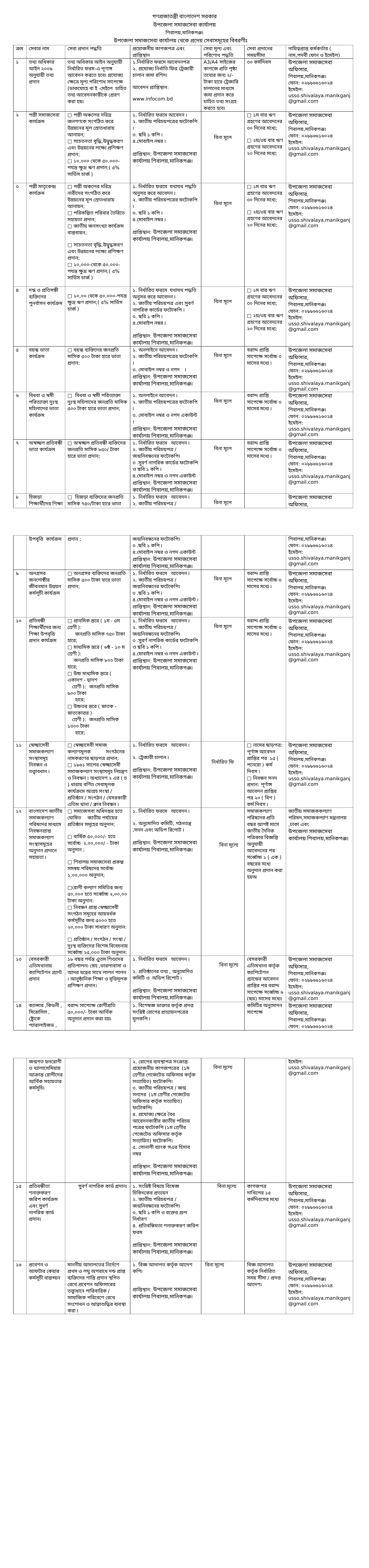 সেবাসমূহ