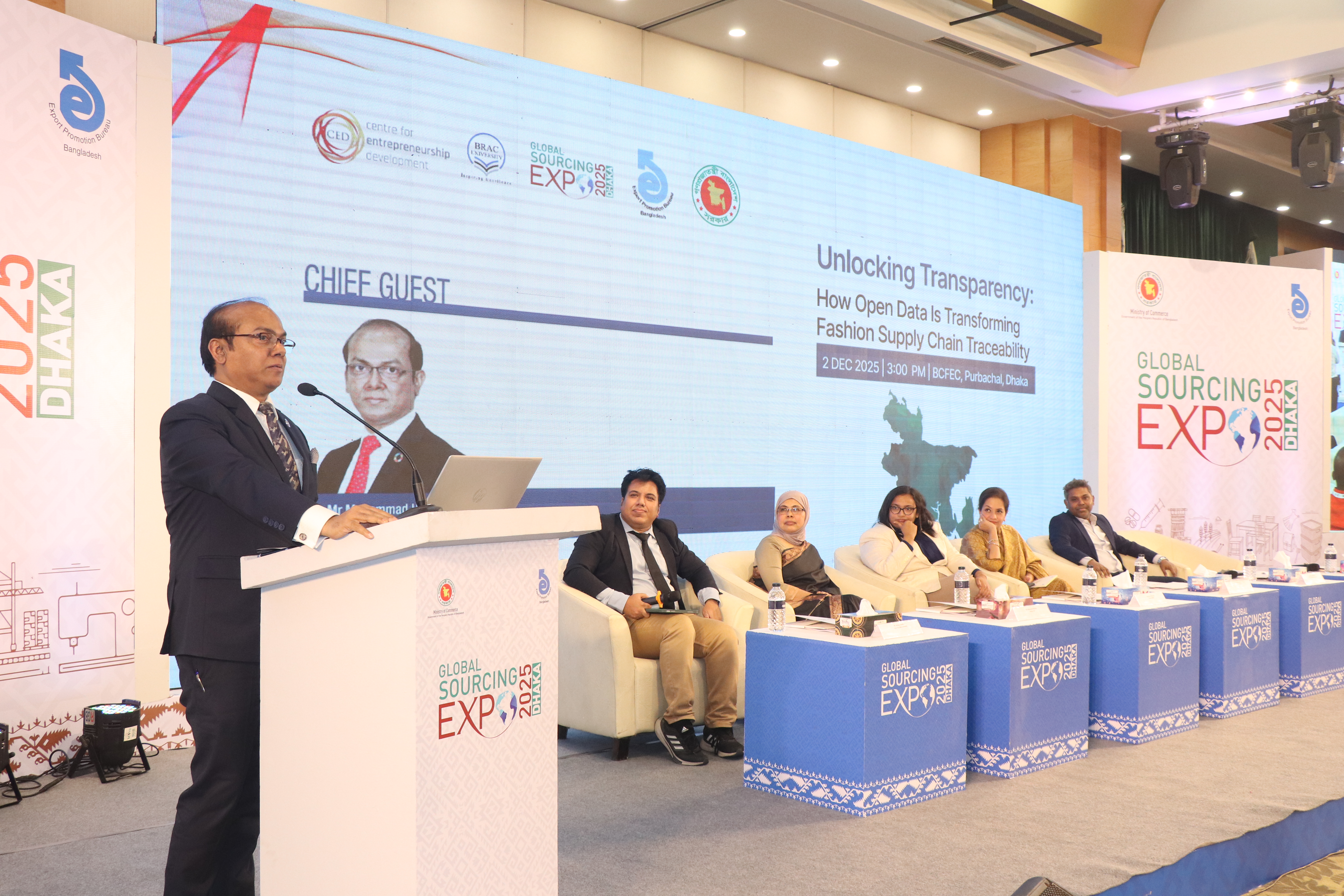 Seminar on Unlocking Transparency How Open Data is Transforming Fashion Supply Chain Traceability at Global Sourcing Expo-2025, Dhaka