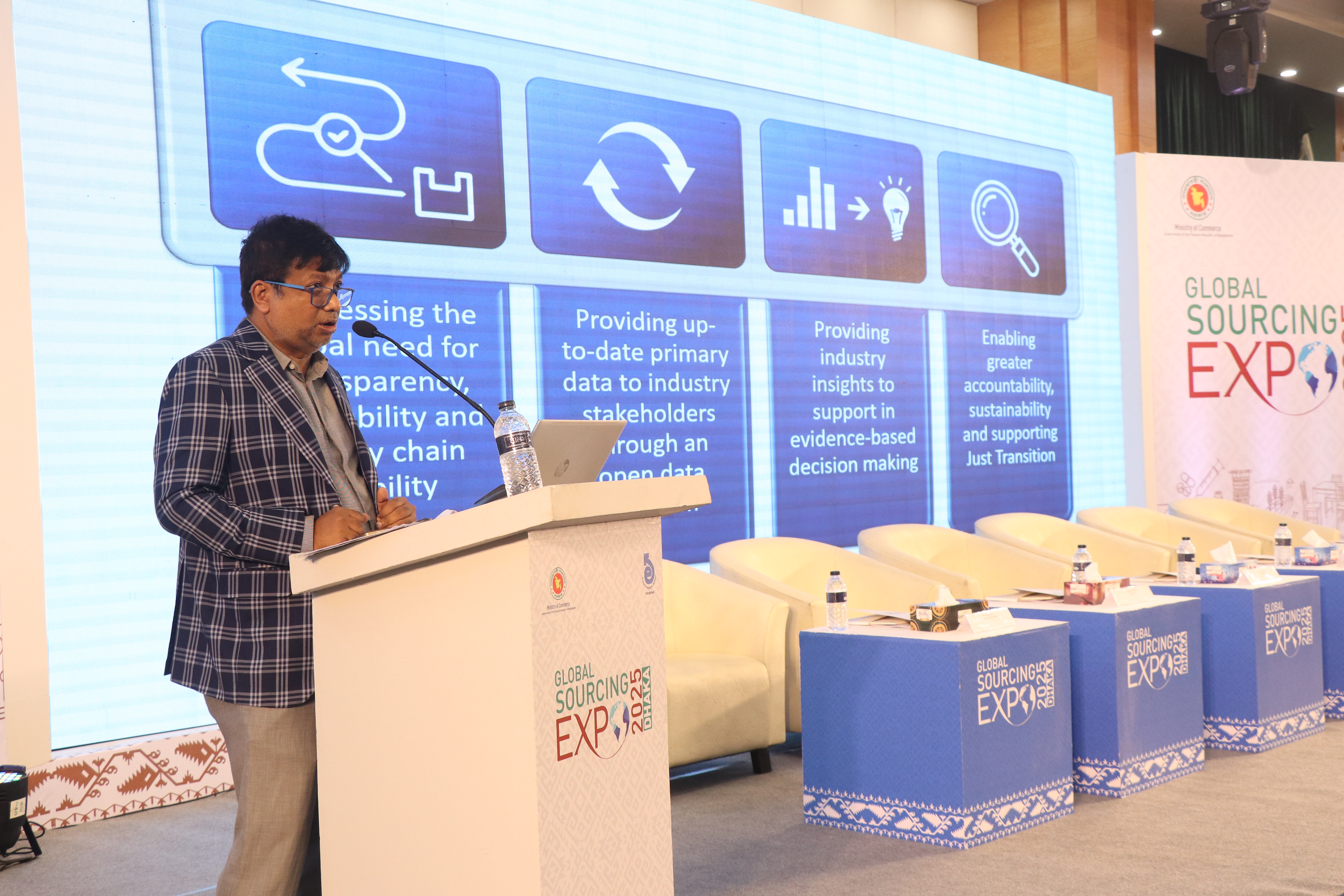 Seminar on Unlocking Transparency How Open Data is Transforming Fashion Supply Chain Traceability at Global Sourcing Expo-2025, Dhaka