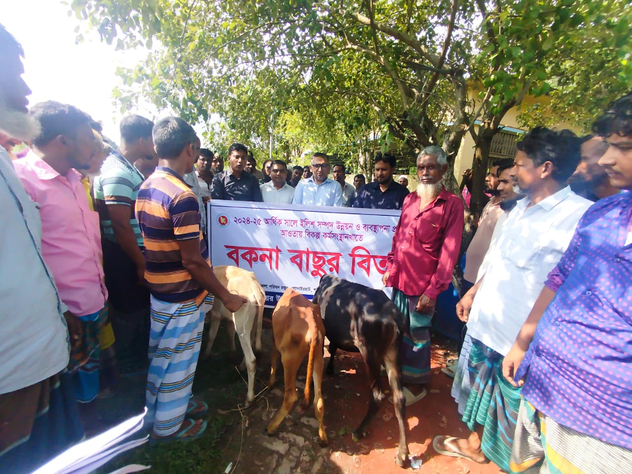 বিকল্প কর্মসংস্থানের জন্য জেলেদের গরু বিতড়ণ