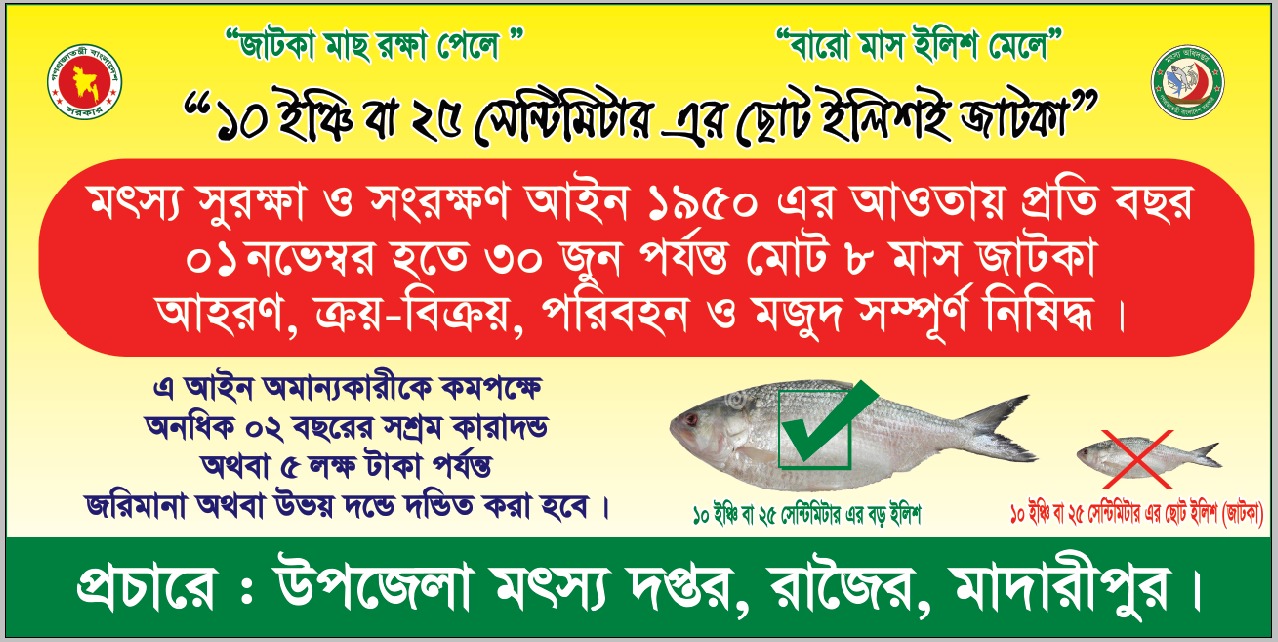 জাটকা শিকারে মাসের নিষেধাজ্ঞা