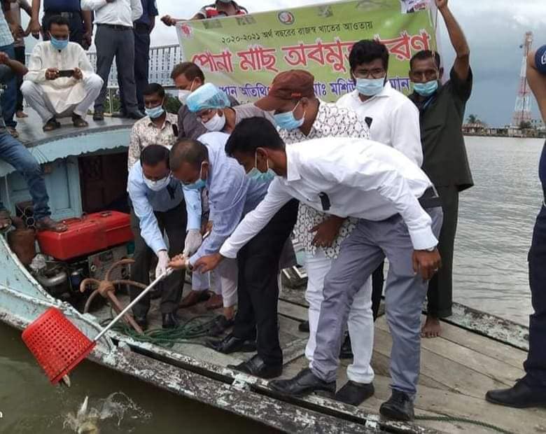 মৎস্য অধিদপ্তরের রাজস্ব খাতের আওতায় বাস্তবায়িত পোনা অবমুক্তকরণ কার্যক্রম