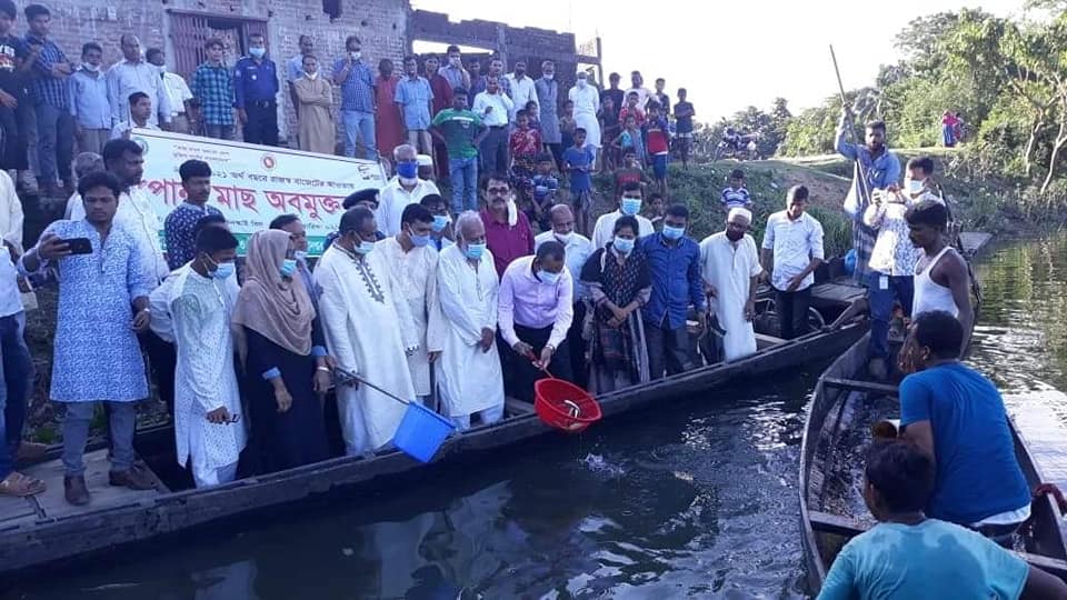 মৎস্য অধিদপ্তরের রাজস্ব খাতের আওতায় বাস্তবায়িত পোনা অবমুক্তকরণ কার্যক্রম