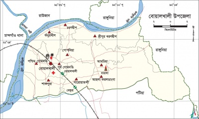 বোয়ালখালী উপজেলার মানচিত্র