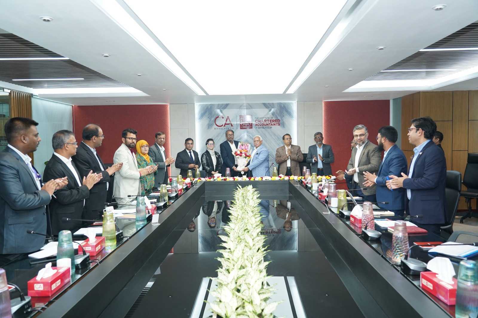 ০৫-০২-২০২৬ তারিখে বিধি মোতাবেক ফাইনান্সিয়াল রিপোর্টিং কাউন্সিল (এফআরসি) এবং দি ইনস্টিটিউট অব চার্টার্ড এ্যাকাউন্টেন্টস্ অব বাংলাদেশ (আইসিএবি) এর মধ্যে হিসাবরক্ষণ ও নিরীক্ষা পেশার মানোন্নয়ন ও বিবিধ বিষয়ে আলোচনা সভা অনুষ্ঠিত হয়।