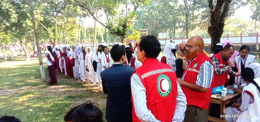 যুব রেড ক্রিসেন্ট, গৌরীপুর সরকারি কলেজ ইউনিট এর উদ্যোগে বিনামূল্যে রক্তের গ্রুপ নির্ণয় কার্যক্রম