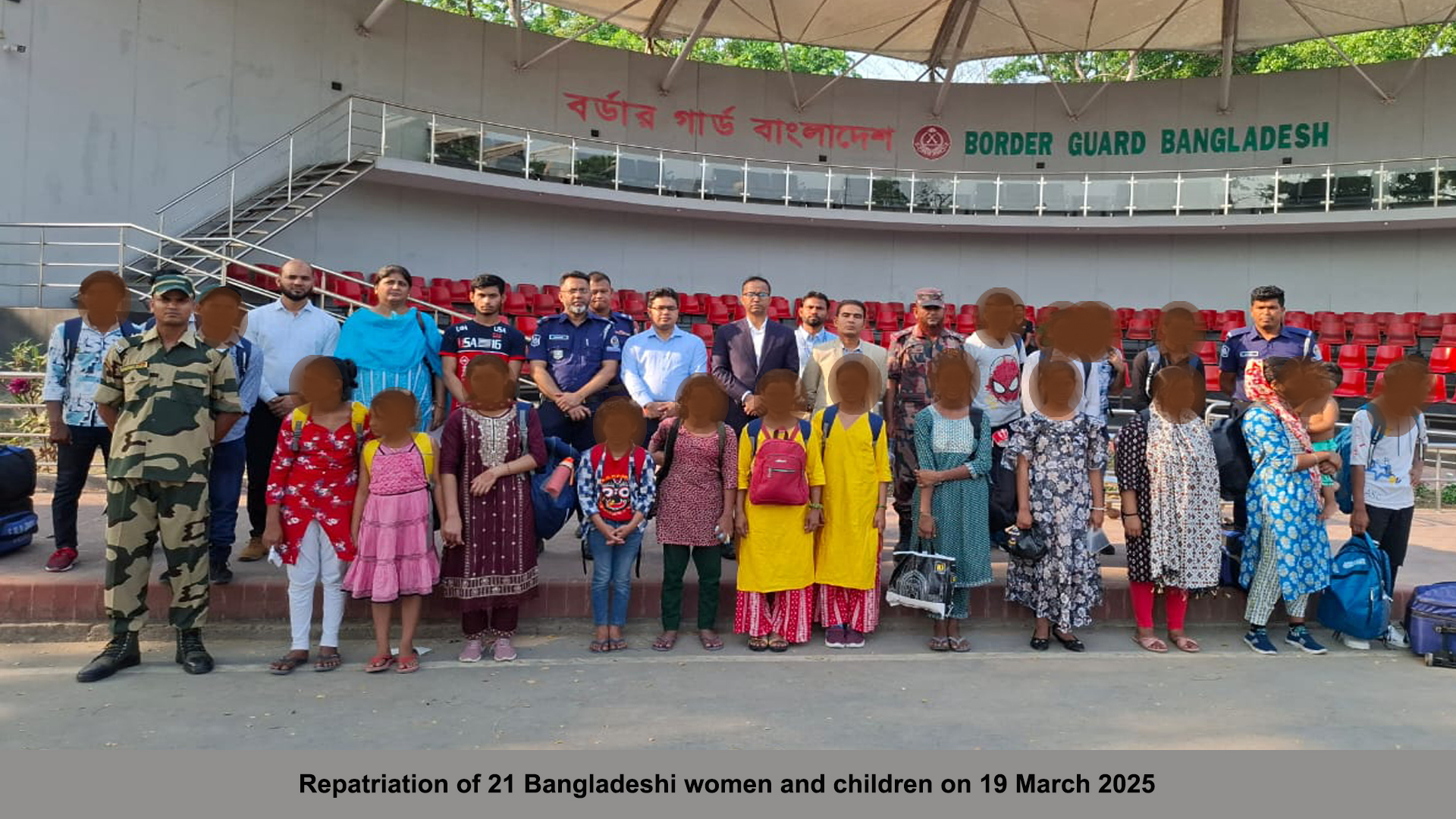 Repatriation of 21 Bangladeshi women and children on 19 March 2025