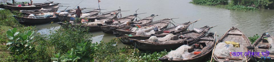 ধনাগোদা নদীতে জেলে নৌকার ঘাট।