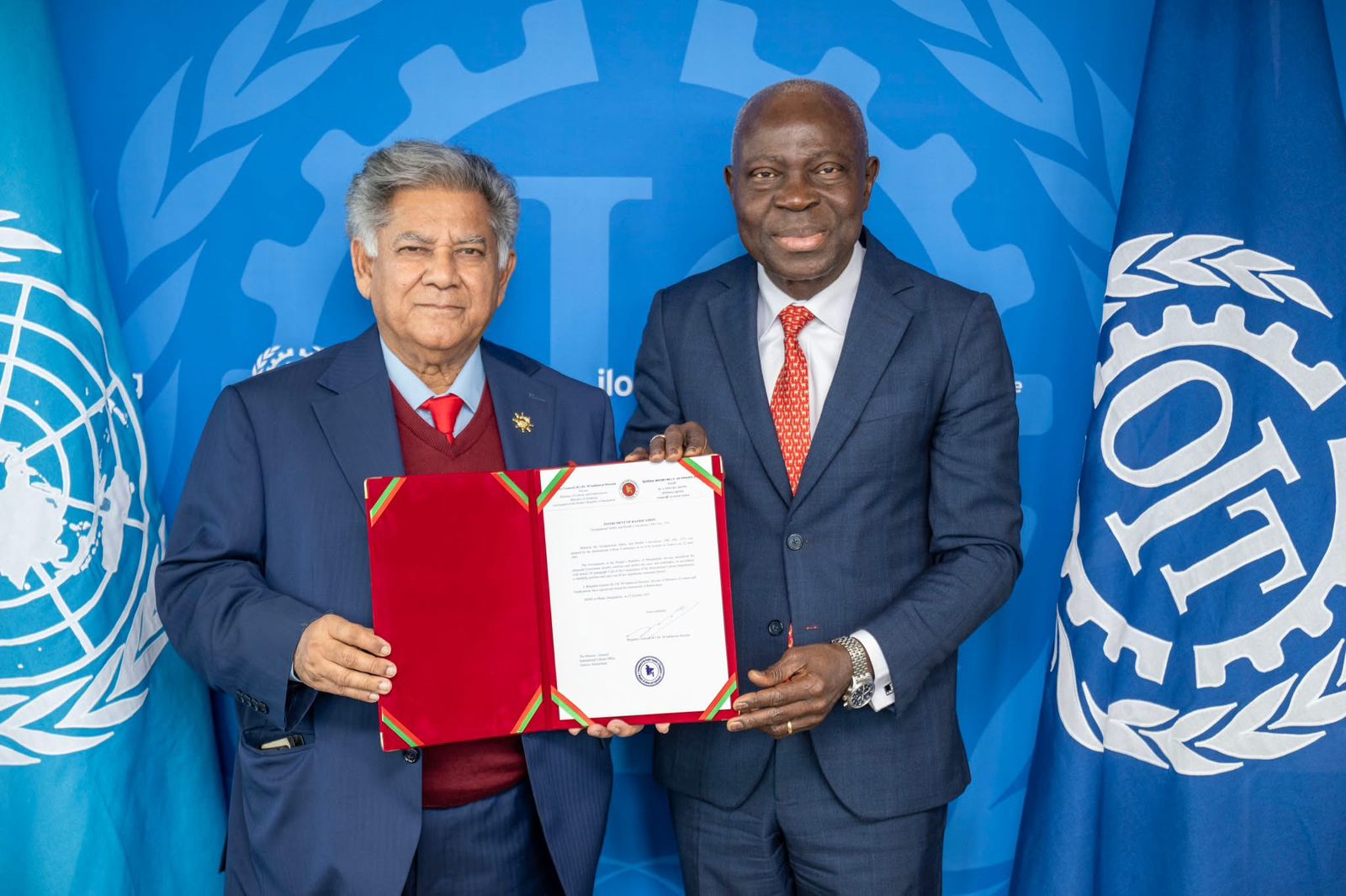 আন্তর্জাতিক শ্রম সংস্থার মহাপরিচালক গিলবার্ট হোংবোর সাথে দ্বিপাক্ষিক বৈঠক করেন শ্রম ও কর্মসংস্থান উপদেষ্টা ব্রিগেডিয়ার জেনারেল (অবঃ) ড. এম সাখাওয়াত হোসেন